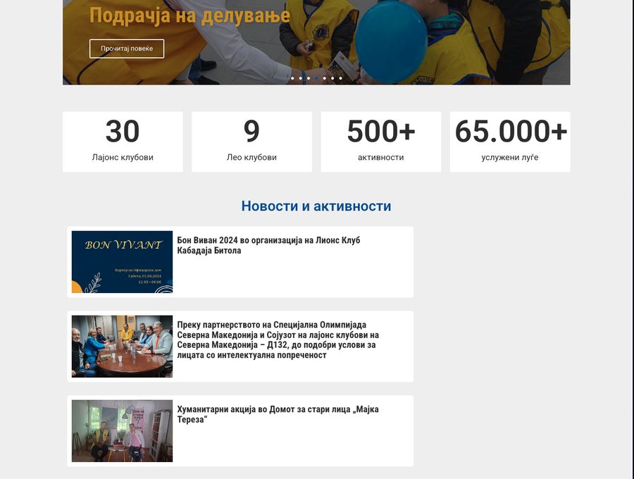 Website for Lions Clubs Macedonia