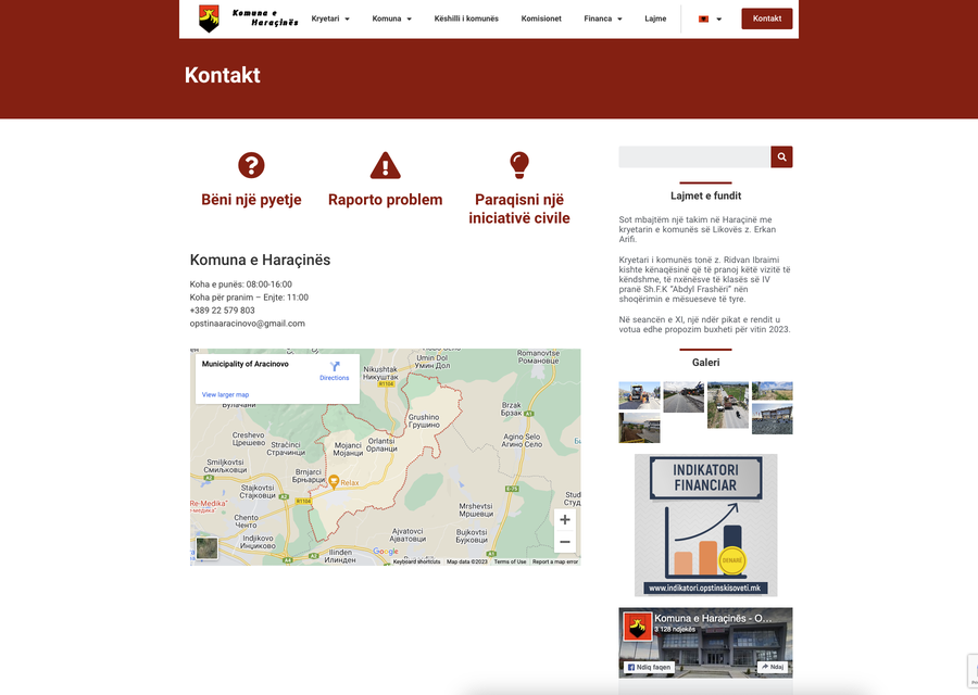 Web platform for the Municipality of Arachinovo